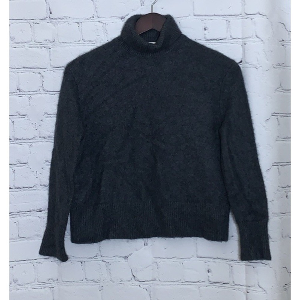 Aritzia 100% Cashmere Sweater Womens  X-Small Grey Turtleneck Crop